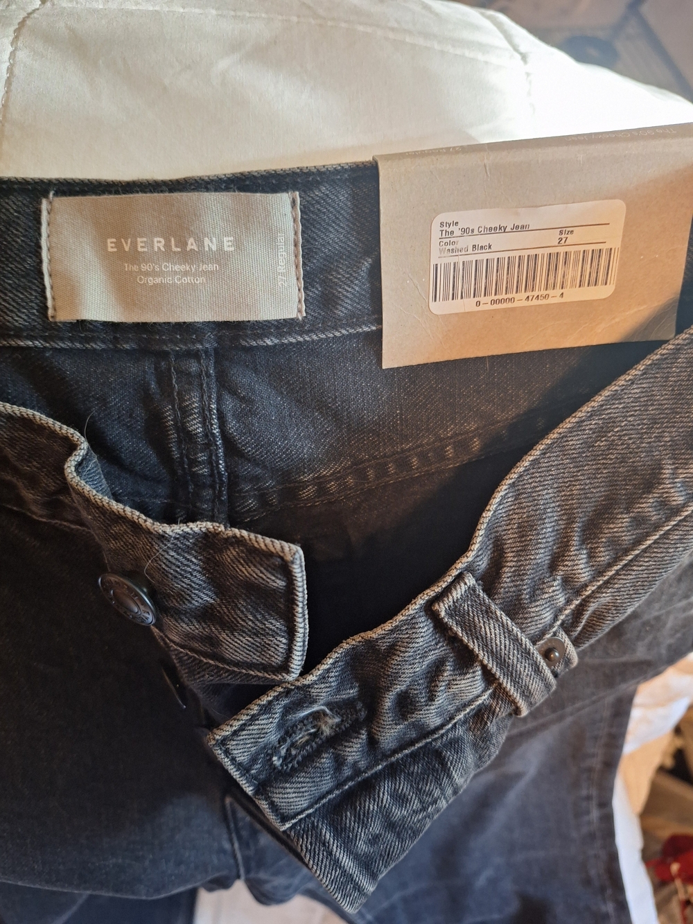 Everlane Washed Black High-Rise Cheeky Jeans